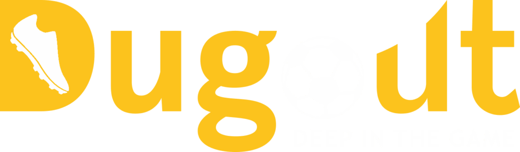 dugout & caption logo white